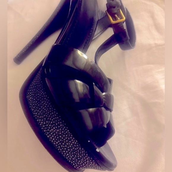 YSL Limited Edition Stingray Pebble Tribute Platform 👠 Sz 37 Excellent Condition - Picture 14 of 15